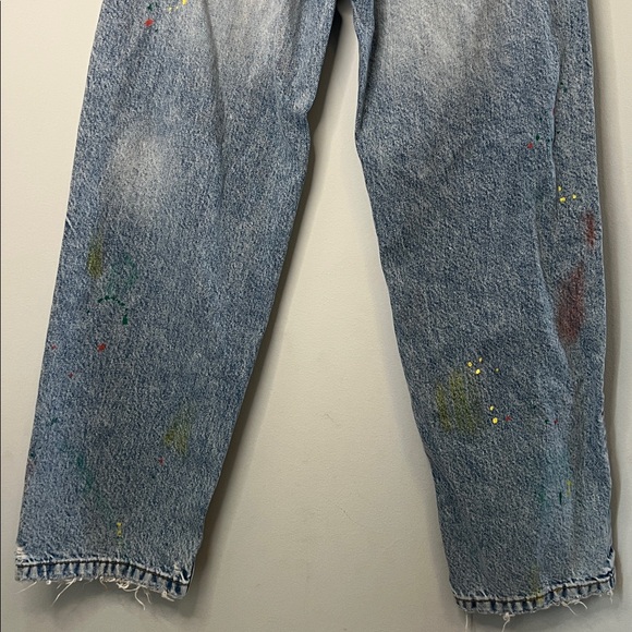 Zara Kids Relaxed Straight Leg Colorful Paint-Splatter Denim Jeans Girls Size 10 - Picture 6 of 9
